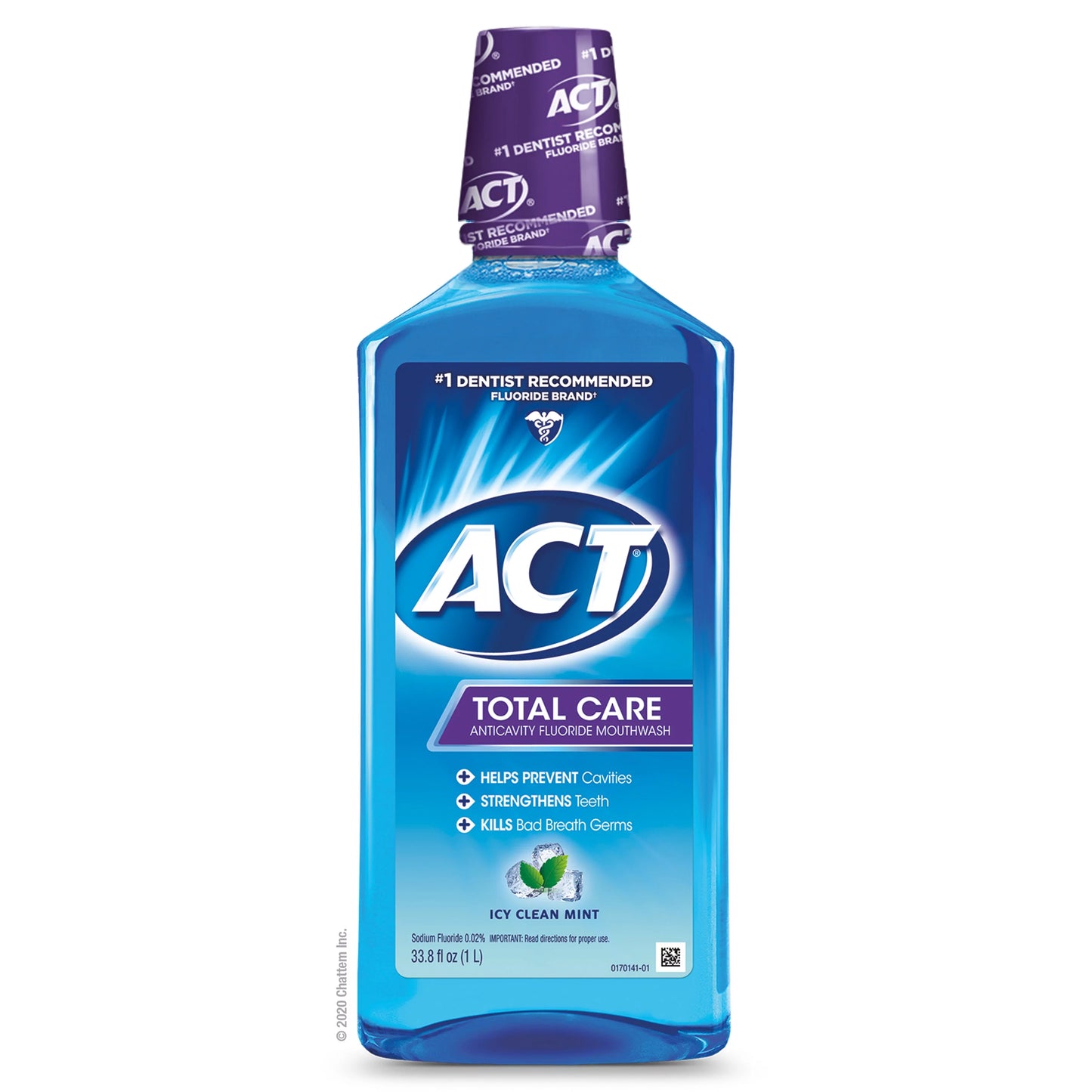 "Act Total Care Anticavity Fluoride Mouthwash, Icy Clean Mint, 18 oz, 3 Pack"